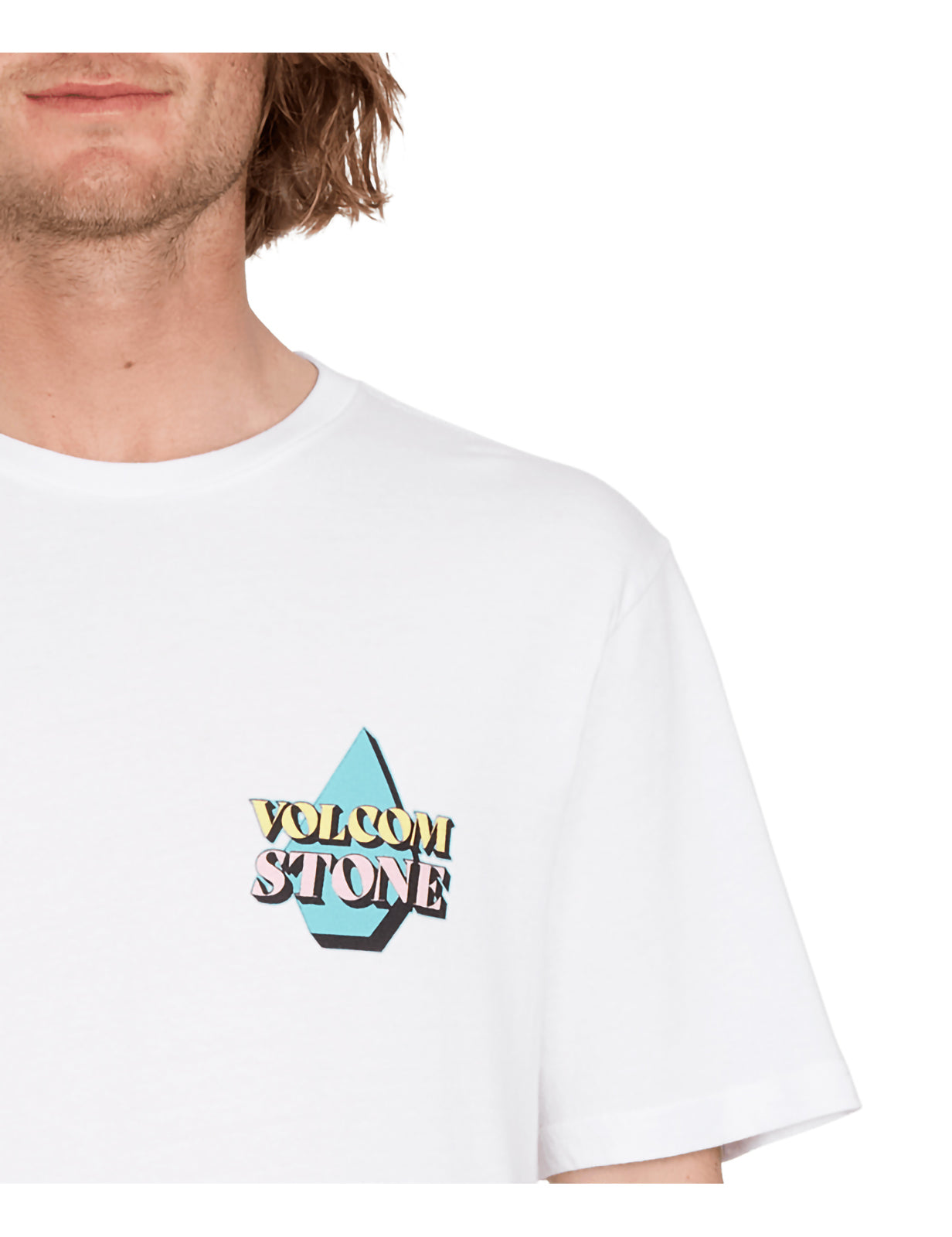 Volcom Stript Short Sleeve T-Shirt in White