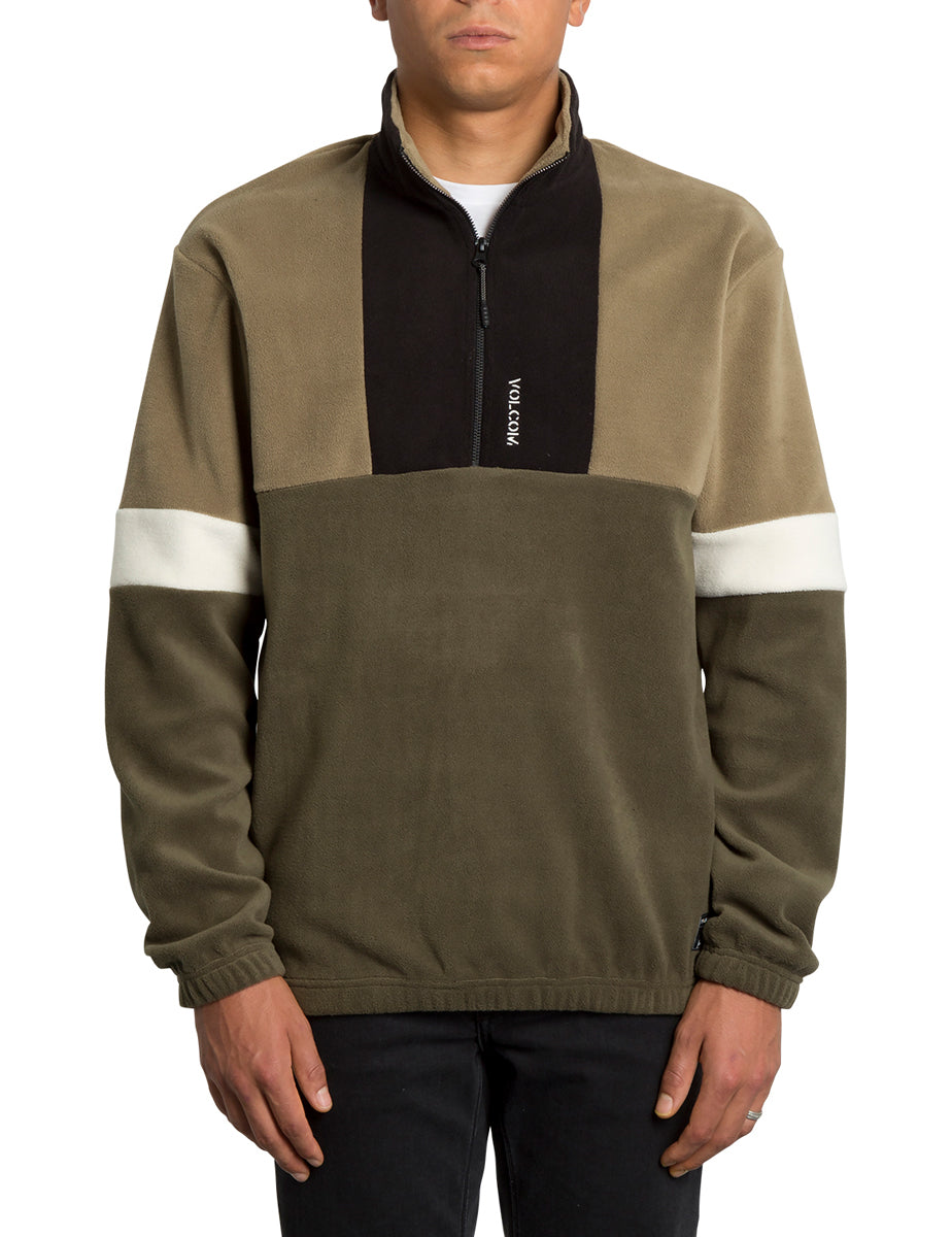 Volcom Trekker Sherpa Sweatshirt in Dark Olive