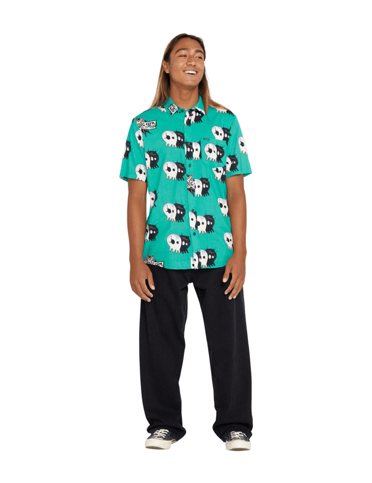 Volcom V Entertainment Pepper Short Sleeve Shirt in Scrubs Green