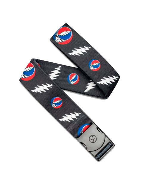 Arcade Rambler Grateful Dead Steal Your Face Webbing Belt in Charcoal