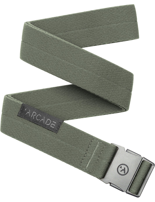 Arcade Ranger Slim Webbing Belt in Ivy Green