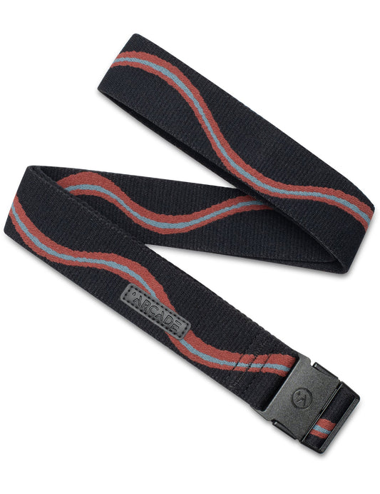 Arcade Wave Slim Webbing Belt in Black/Vermilion