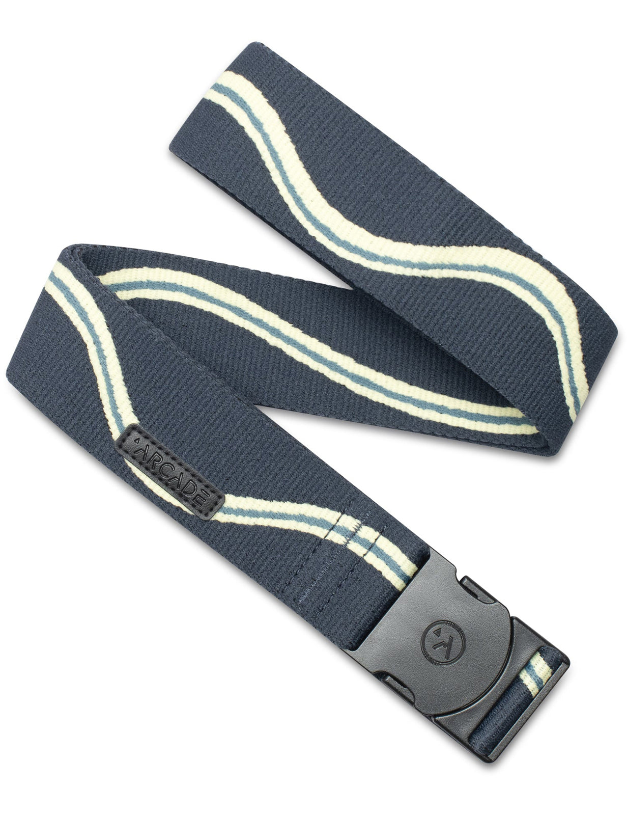 Ceinture en toile Arcade Wave en bleu marine/brillant