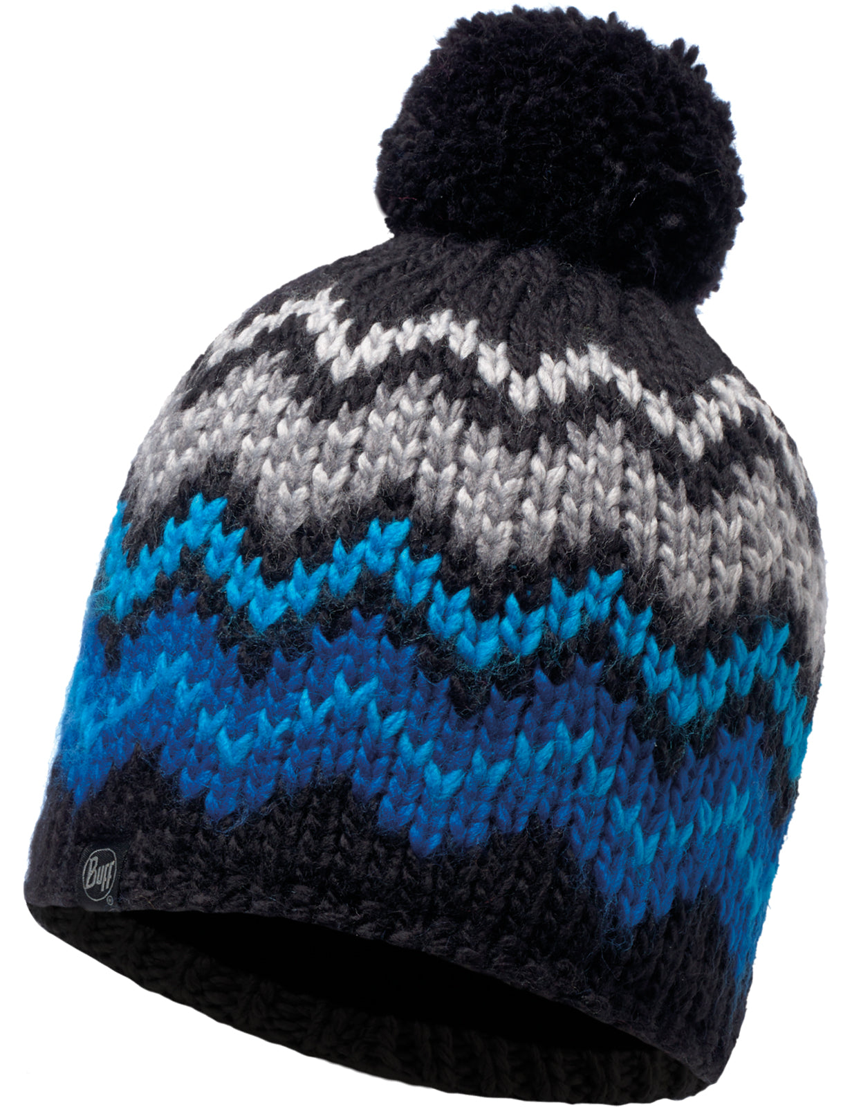 Buff Danke Knitted Bobble Hat in Black