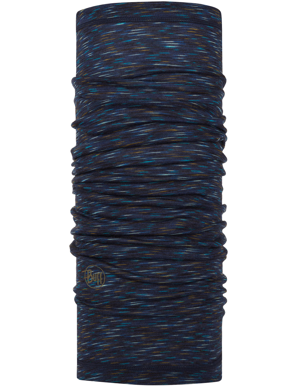 Buff Merino Lightweight Neck Warmer in Denim Multi Stripes