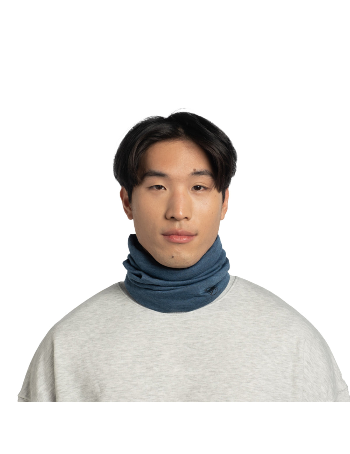 Buff Merino Midweight Neck Warmer in Blue Marle