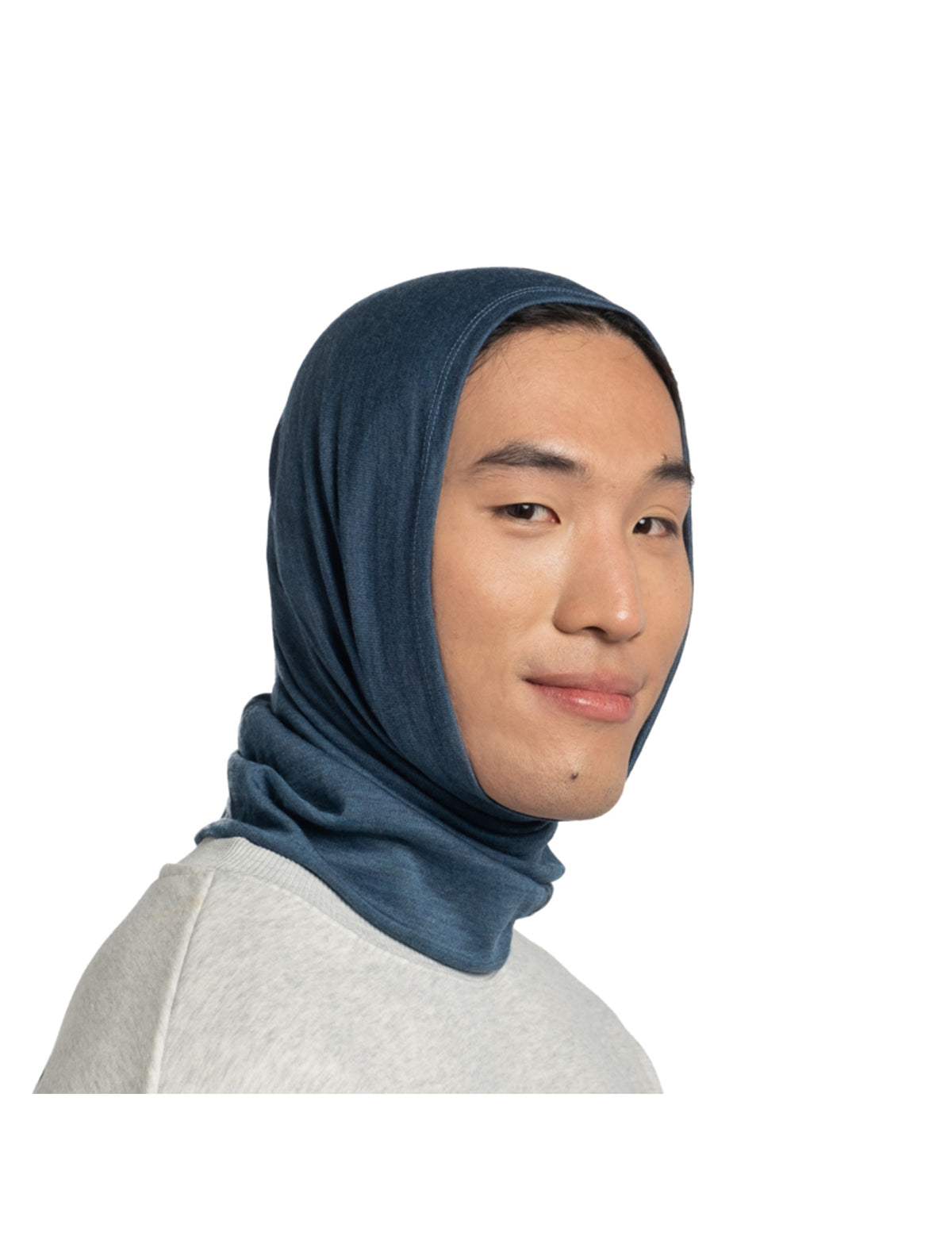 Buff Merino Midweight Neck Warmer in Blue Marle