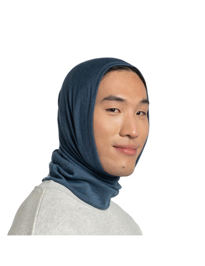 Buff Merino Midweight Neck Warmer in Blue Marle