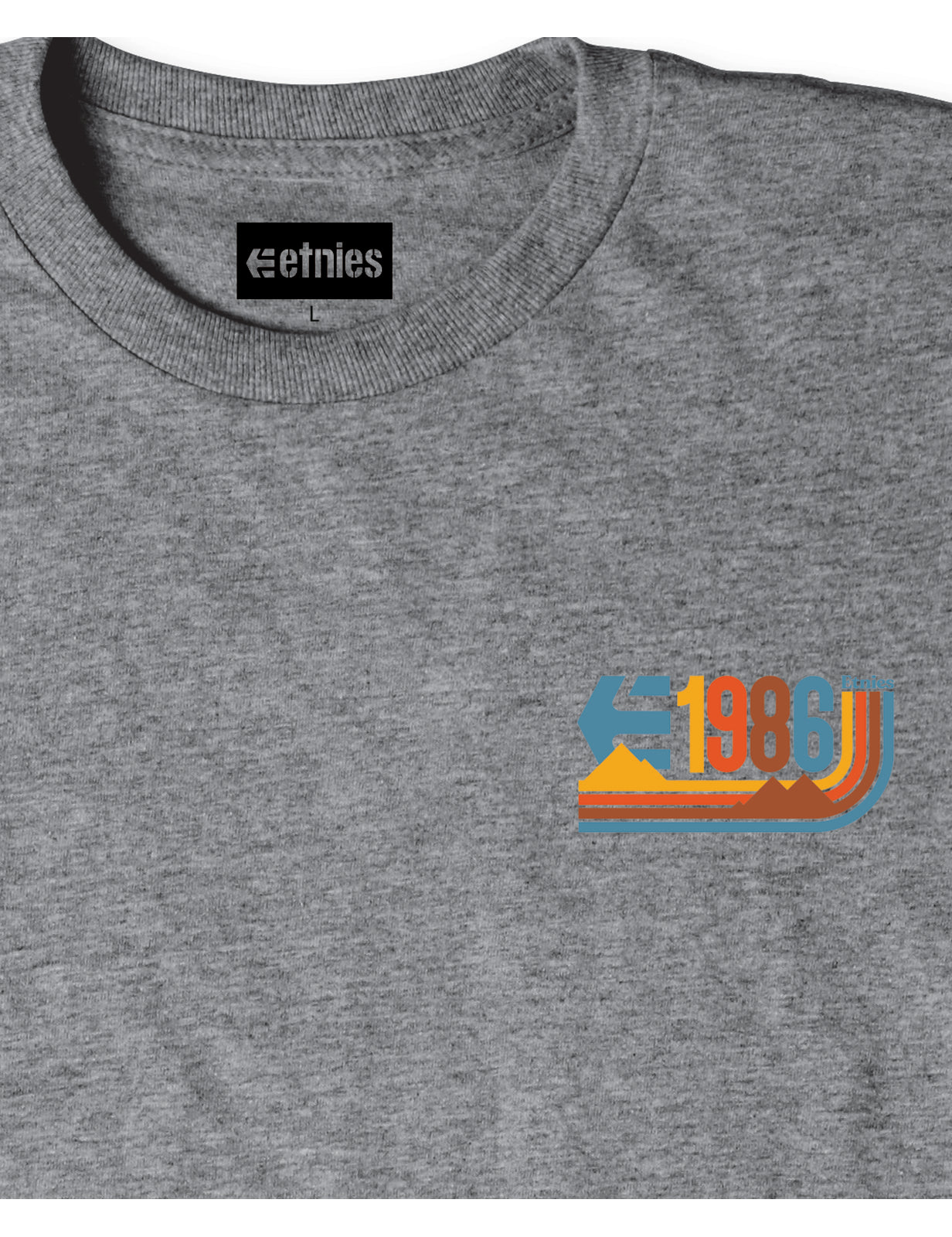 Etnies 1986 Short Sleeve T-Shirt in Grey/Heather