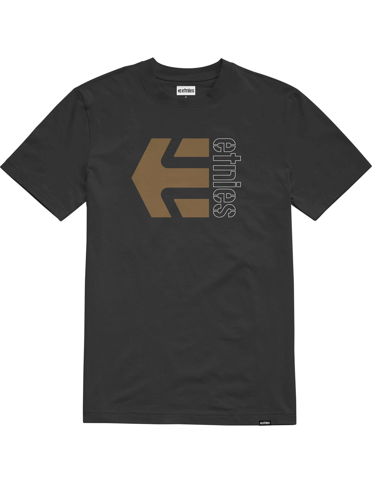 Etnies Corp Combo Short Sleeve T-Shirt in Black/Brown