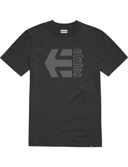 Etnies Corp Combo Short Sleeve T-Shirt in Black/Charcoal