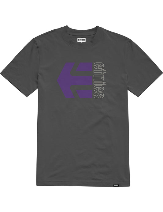 Etnies Corp Combo Short Sleeve T-Shirt in Dark Grey/White