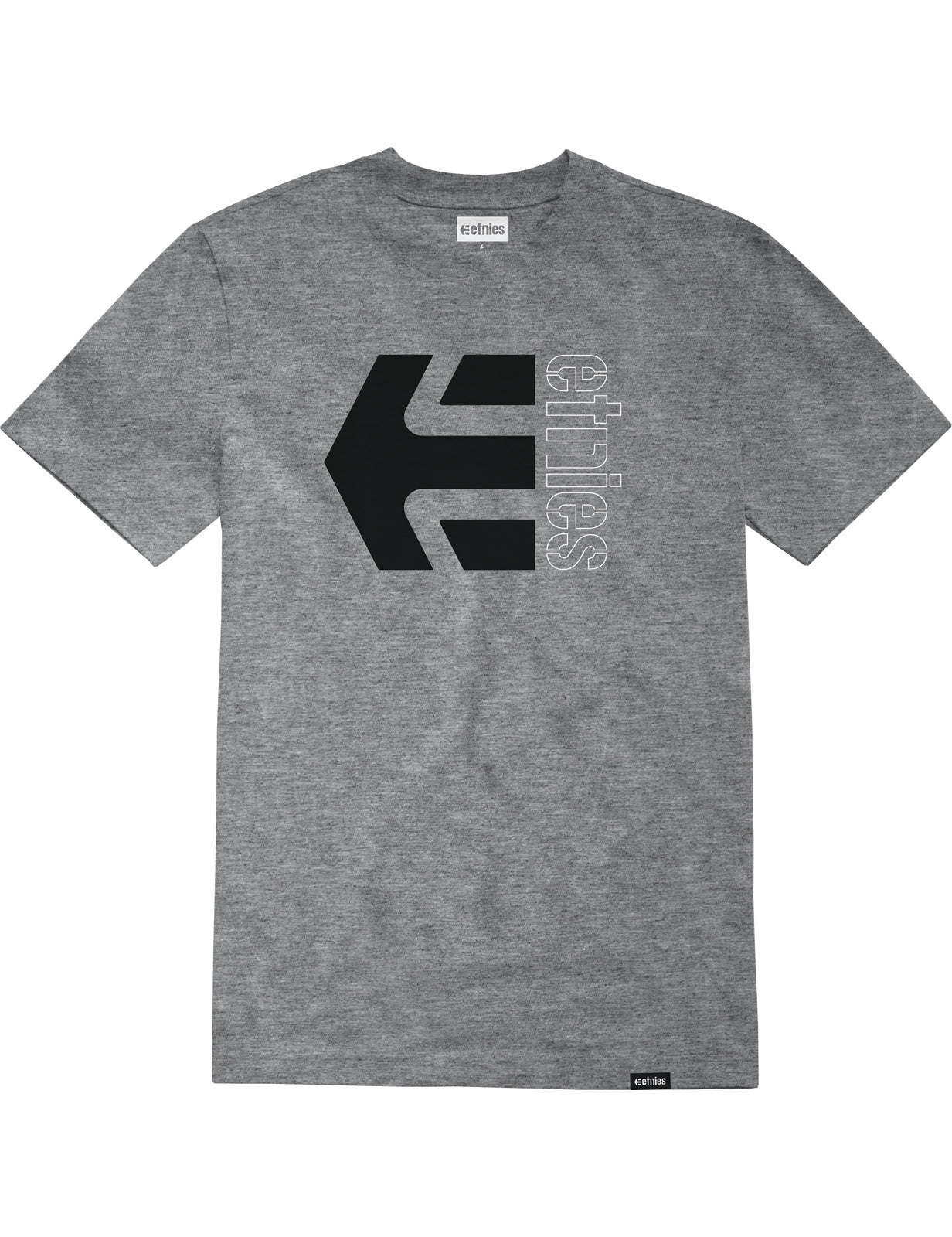 Etnies Corp Combo Short Sleeve T-Shirt in Grey/Black/White