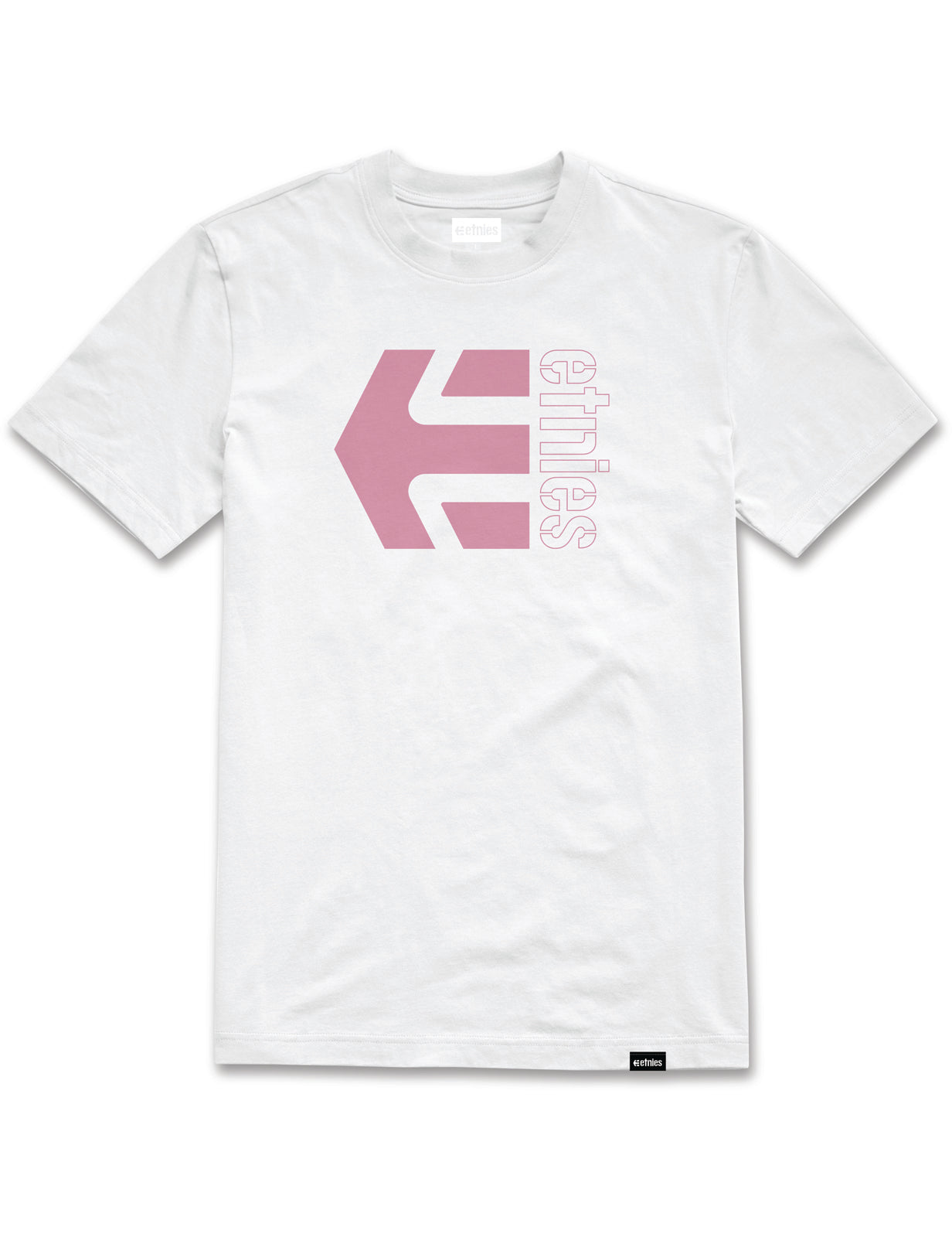 Etnies Corp Combo Short Sleeve T-Shirt in White/Pink