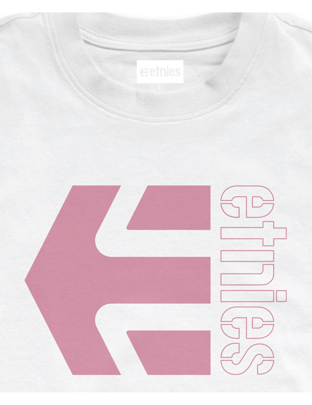 Etnies Corp Combo Short Sleeve T-Shirt in White/Pink