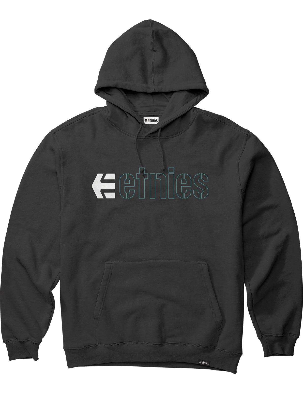 Etnies Ecorp Pullover Hoody in Black/Green/White