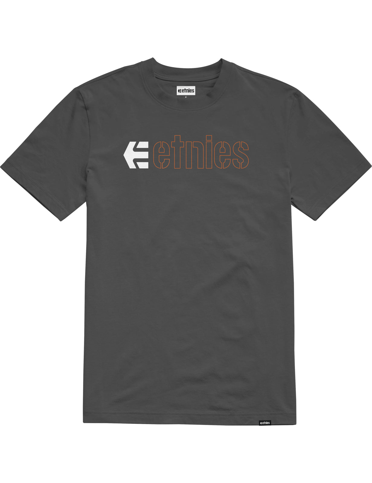 Etnies Ecorp Short Sleeve T-Shirt in Dark Grey/White