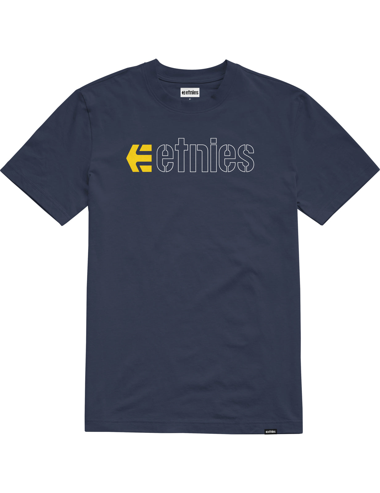 Etnies Ecorp Short Sleeve T-Shirt in Navy/White/Yellow