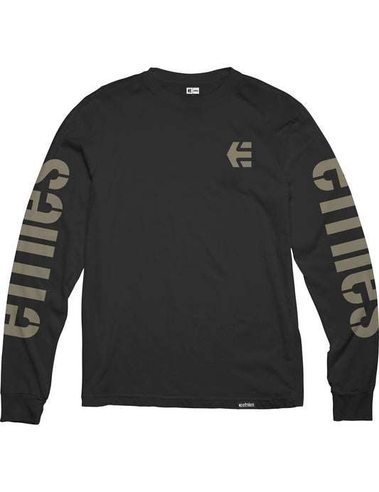 Etnies Icon Long Sleeve T-Shirt in Black/Olive