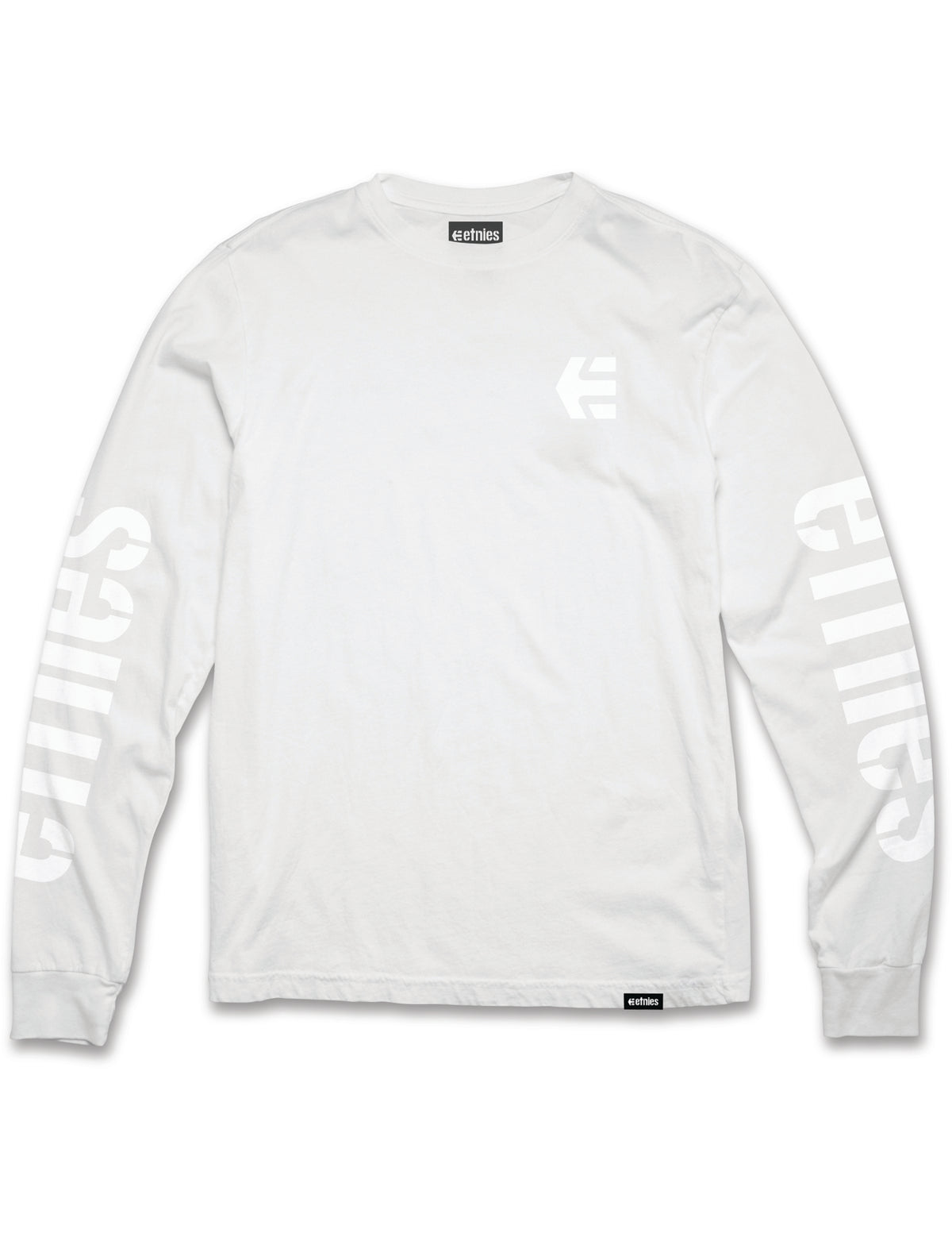 Etnies Icon Long Sleeve T-Shirt in White/White