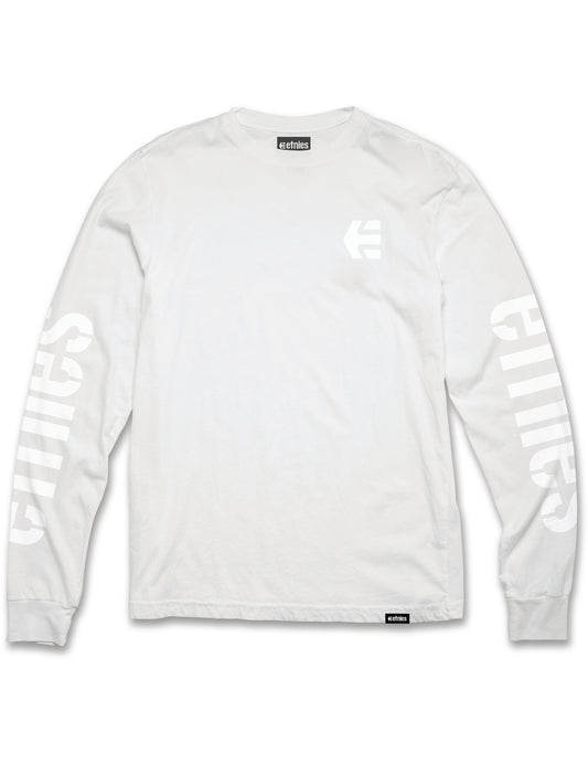 Etnies Icon Long Sleeve T-Shirt in White/White