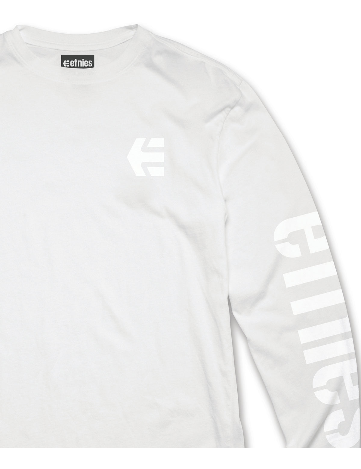 Etnies Icon Long Sleeve T-Shirt in White/White