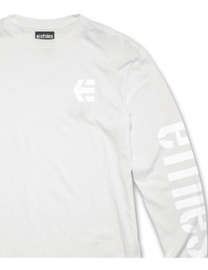 Etnies Icon Long Sleeve T-Shirt in White/White
