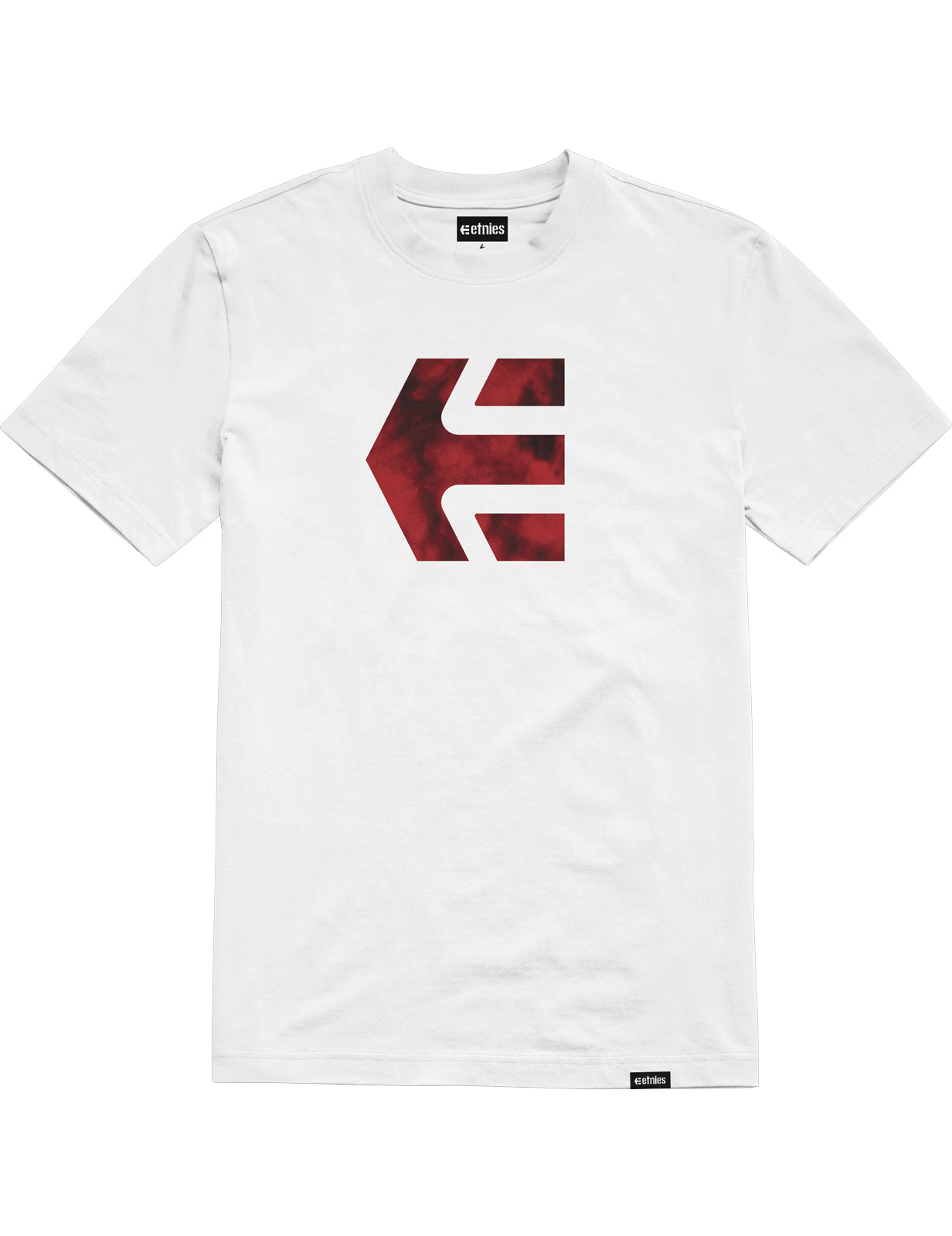 Etnies Icon Print Short Sleeve T-Shirt in White/Red