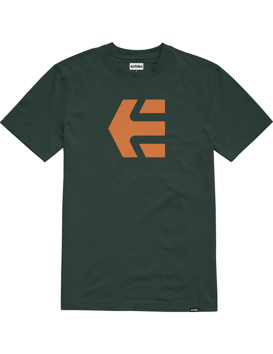 Etnies Icon Short Sleeve T-Shirt in Green/Orange