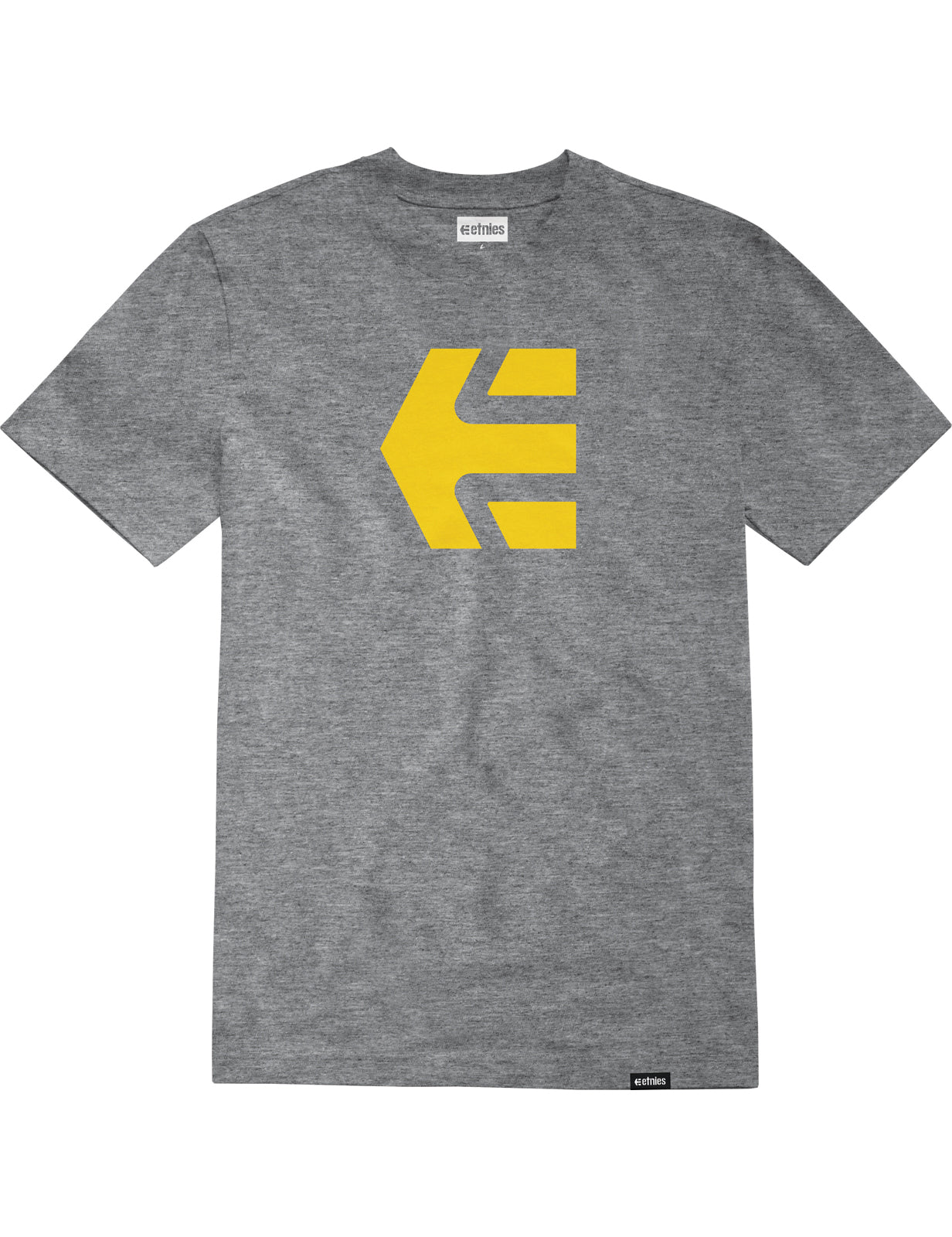 Etnies Icon Short Sleeve T-Shirt in Grey/Yellow