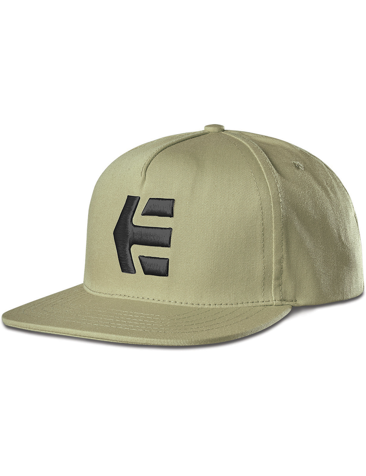 Etnies Icon Snapback Flat Peak Cap in Khaki