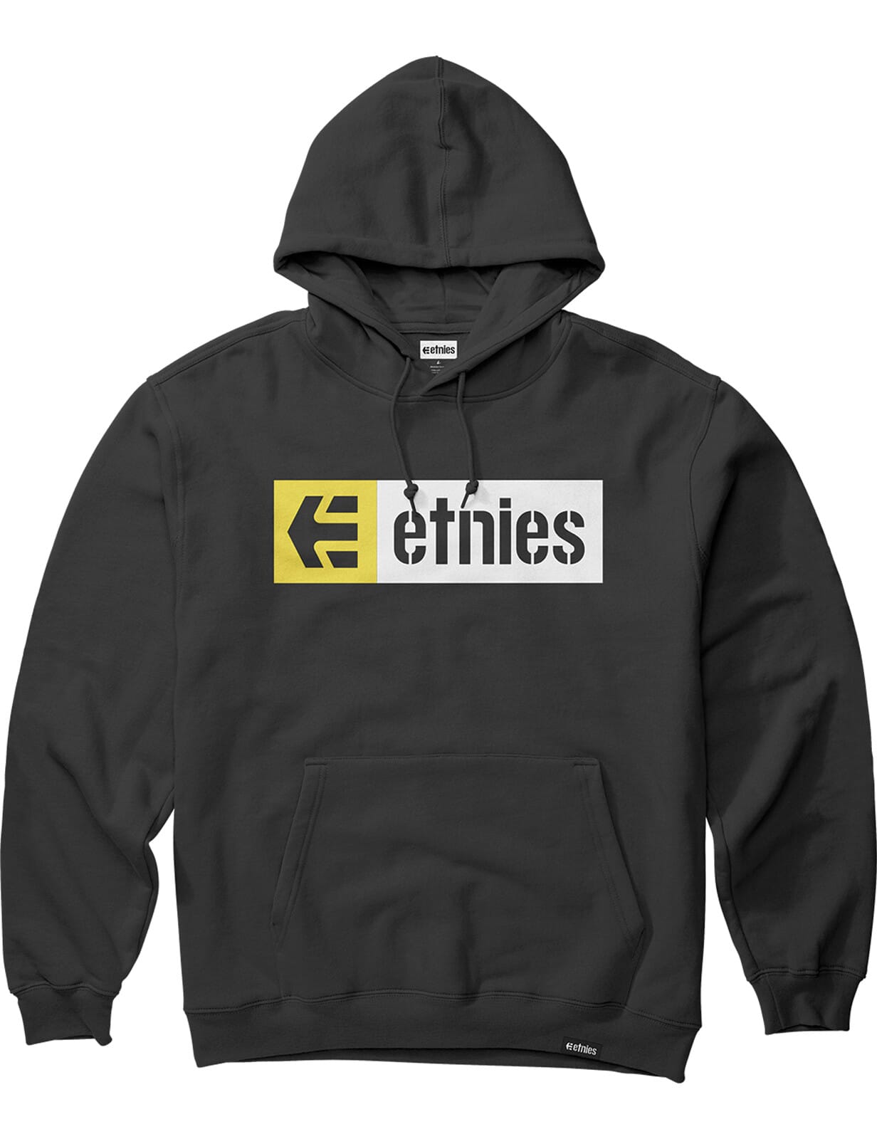 Etnies New Box Pullover Hoody in Black/Yellow/White