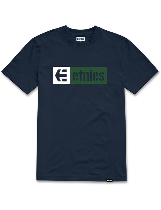 Etnies New Box Short Sleeve T-Shirt in Blue/Green