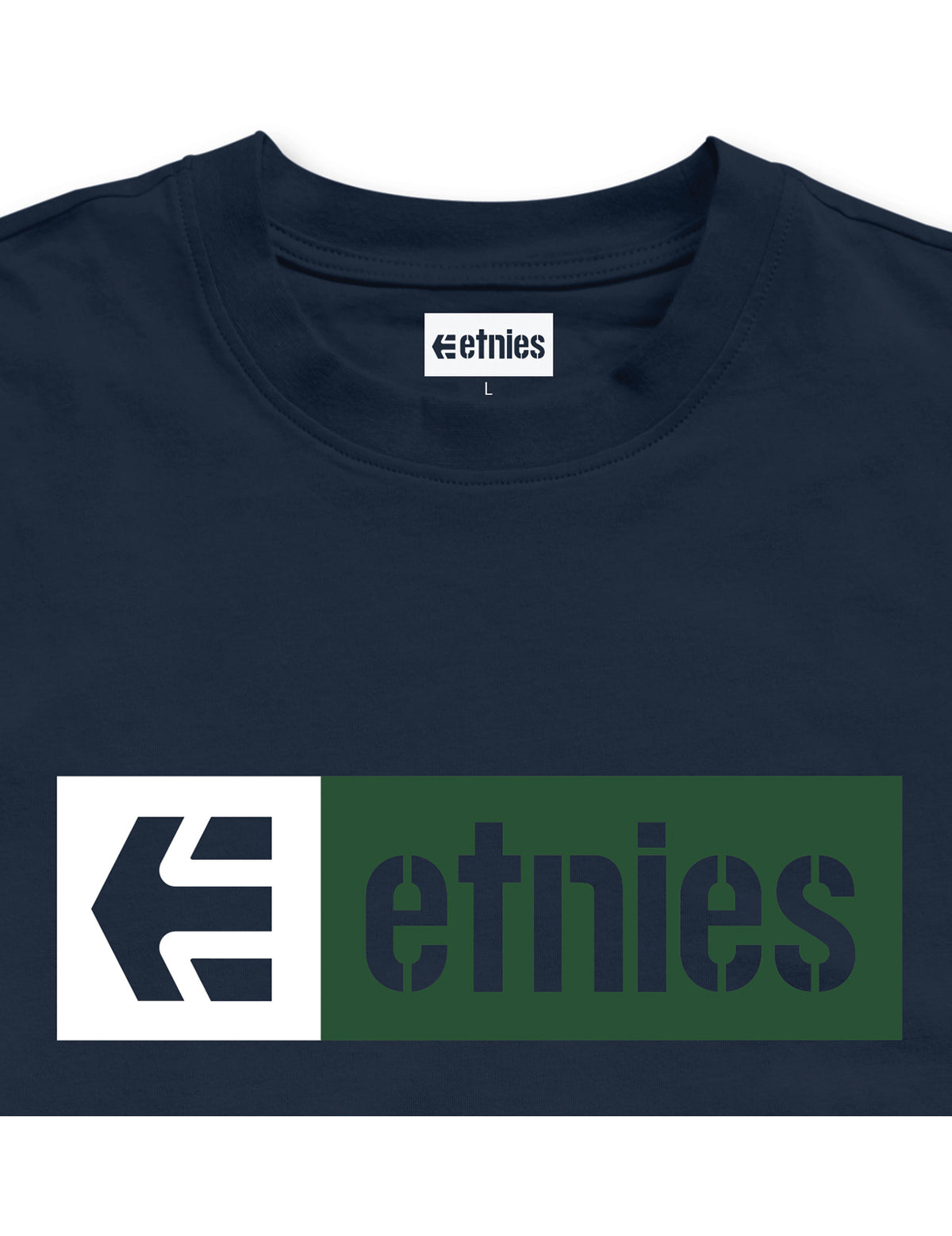 Etnies New Box Short Sleeve T-Shirt in Blue/Green