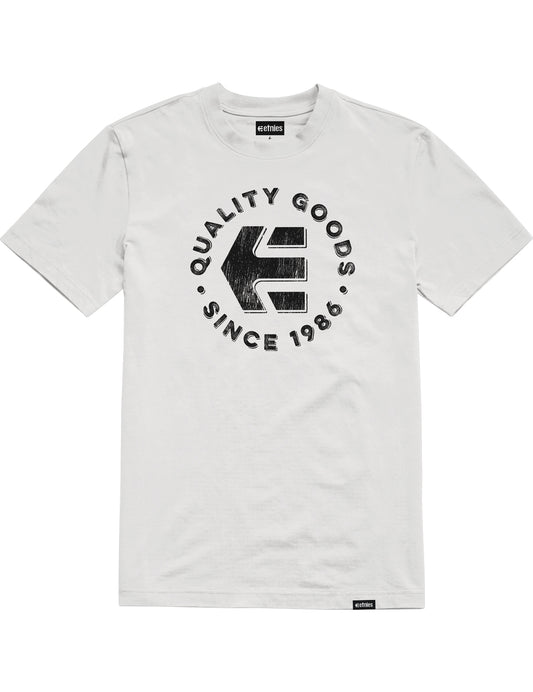 Etnies Since 1986 Short Sleeve T-Shirt in White/Black