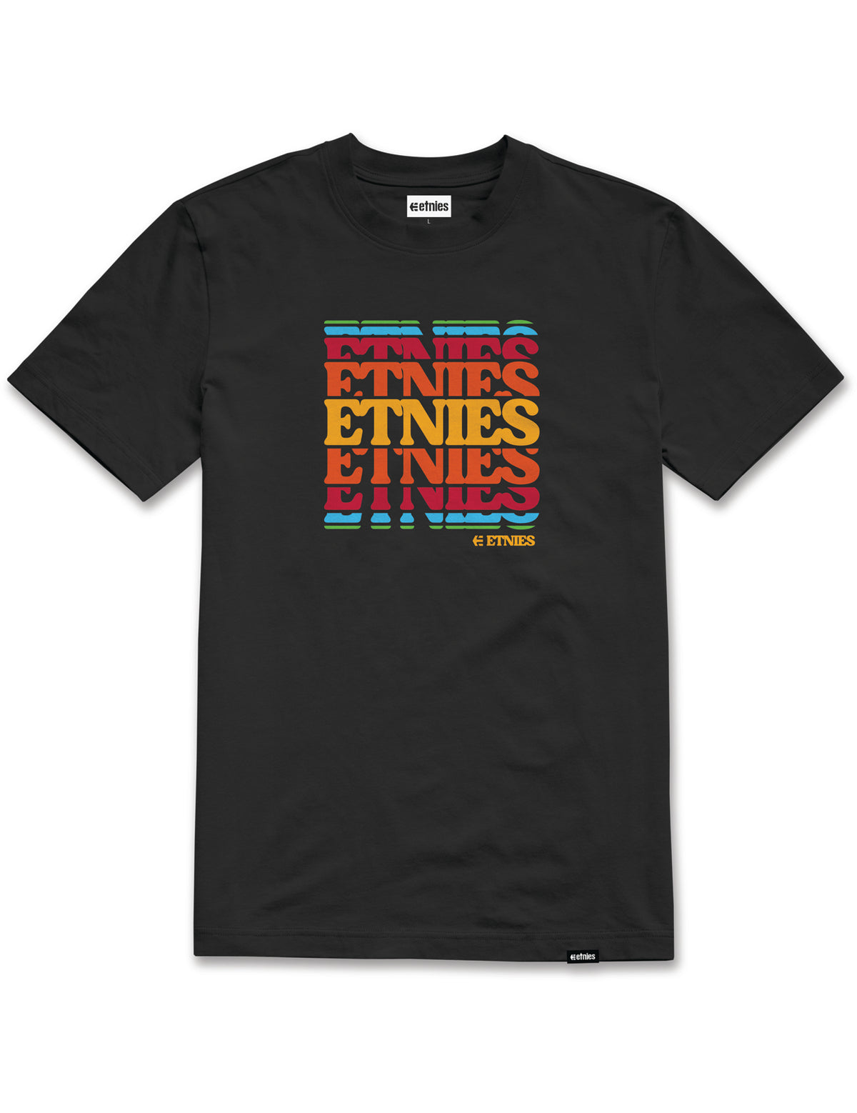 Etnies Stack Retro Short Sleeve T-Shirt in Black
