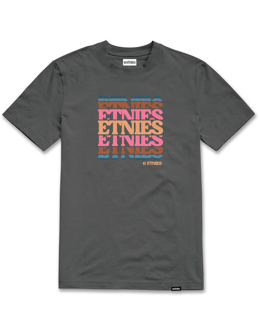 Etnies Stack Retro Short Sleeve T-Shirt in Charcoal