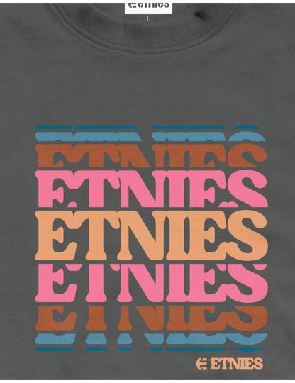 Etnies Stack Retro Short Sleeve T-Shirt in Charcoal