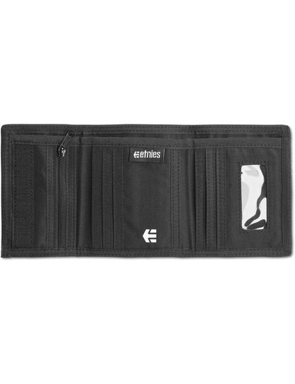 Etnies Stacks Polyester Wallet in Black/Black/White