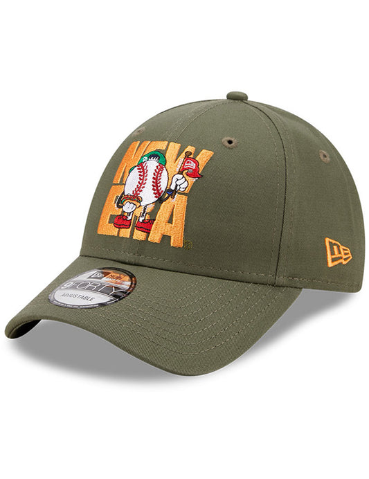 New Era Camp Patch Curved Peak Cap in New Olive