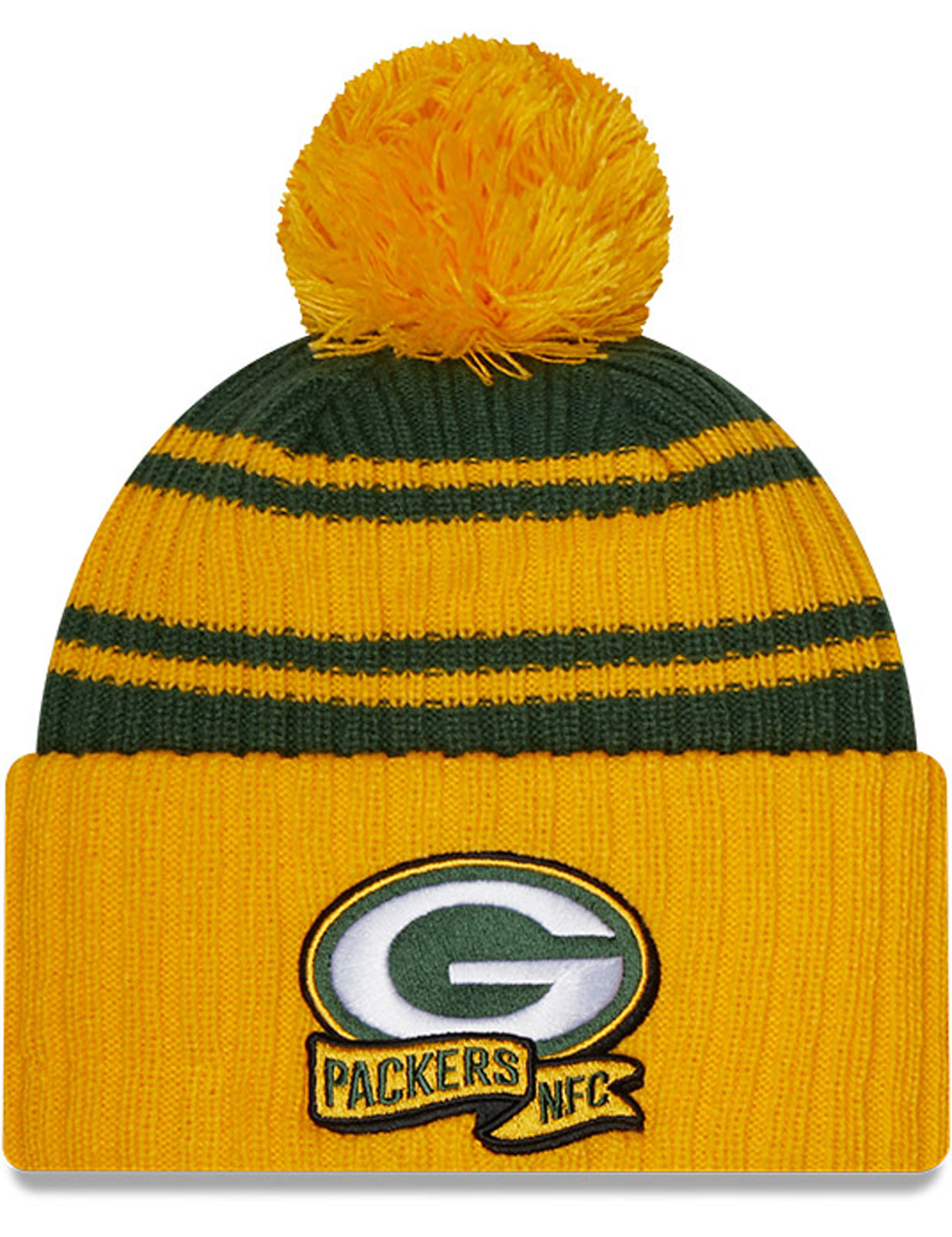 New Era Green Bay Packers NFL Sideline Sport Knit Bobble Hat