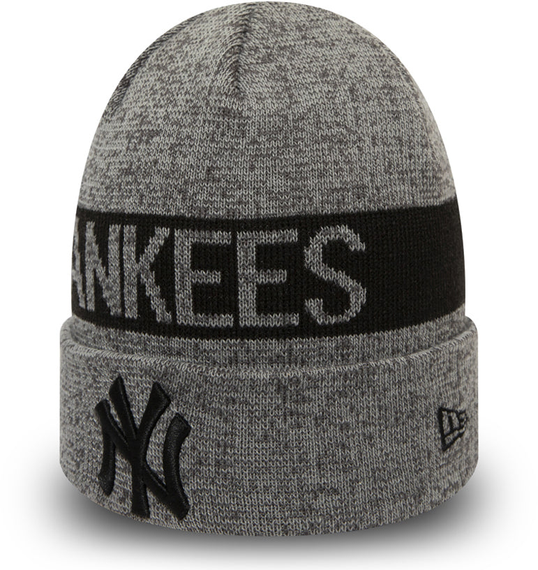 New Era New York Yankees MLB Marl Cuff Knit Neyyan Beanie in Black/Graphite