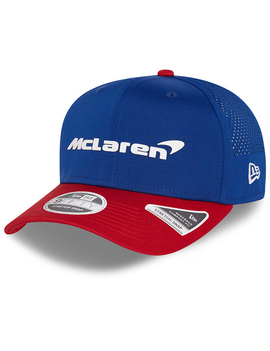 New Era 9FIFTY McLaren Race Special USA Stretch Snap Curved Peak Cap in Blue