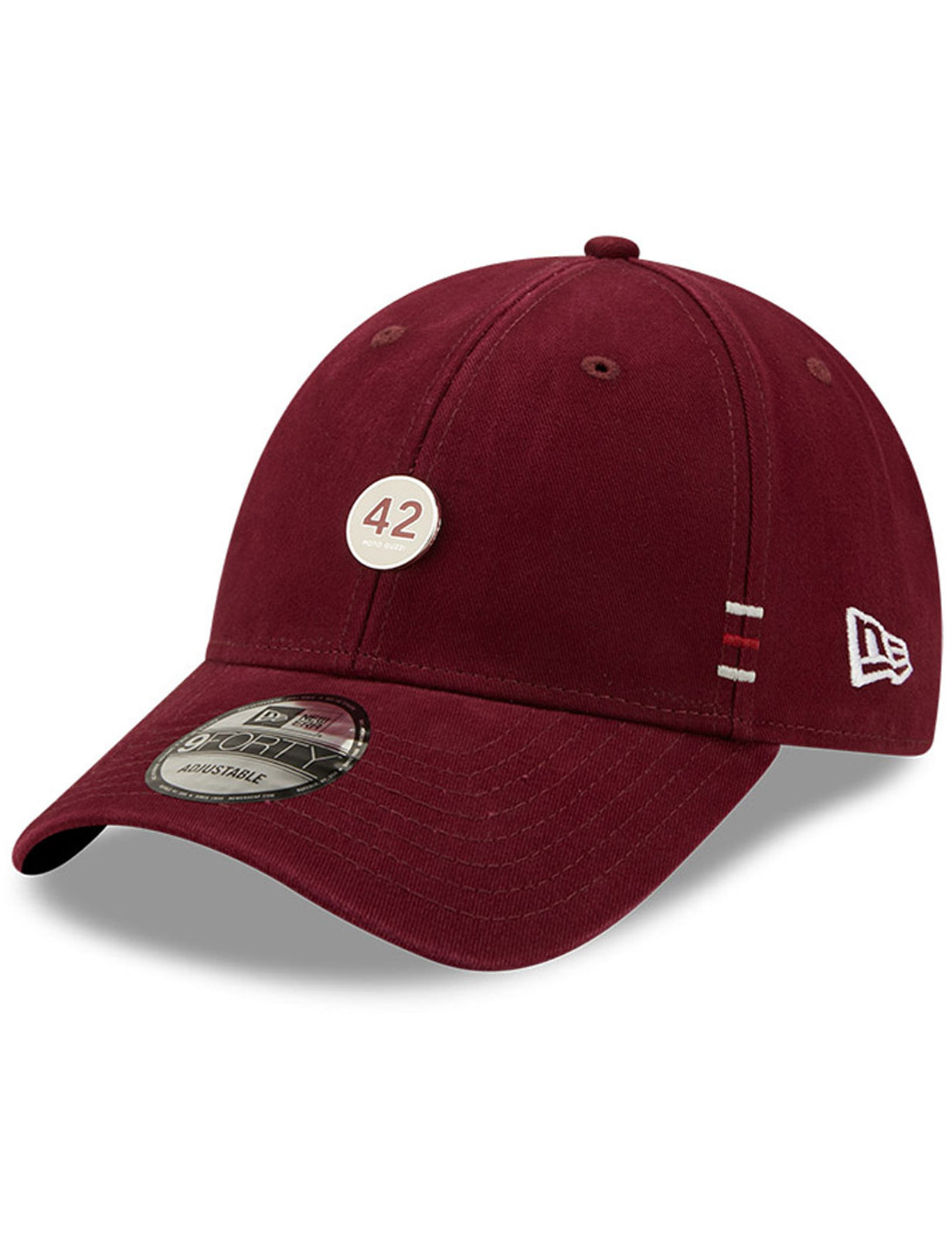 New Era 9FORTY Moto Guzzi Brushed Cotton Curved Peak Cap in Maroon