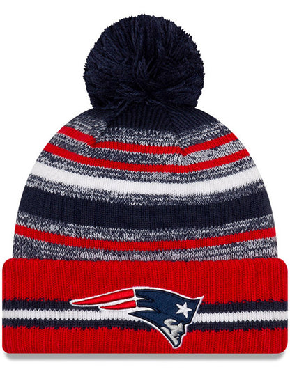 New Era New England Patriots NFL Sport Knit Bobble Hat in Offical Team Colour