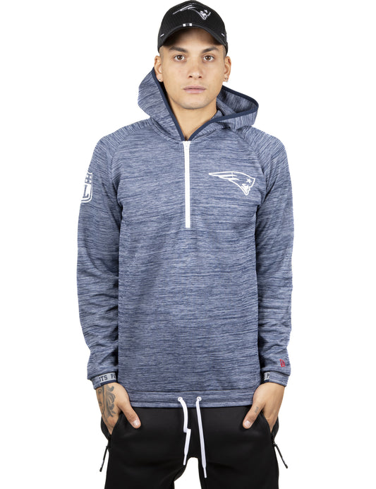 New Era New England Patriots NFL Engineered Half Zip Pullover Hoody in Oceanside Blue