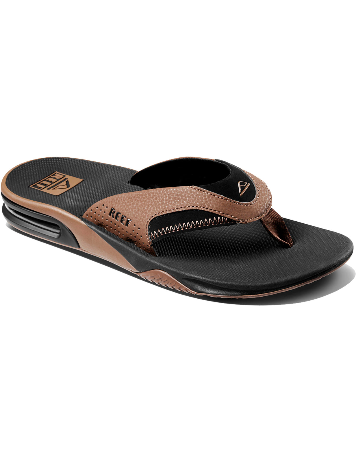 Reef – Fanning-Sandalen in Schwarz und Hellbraun