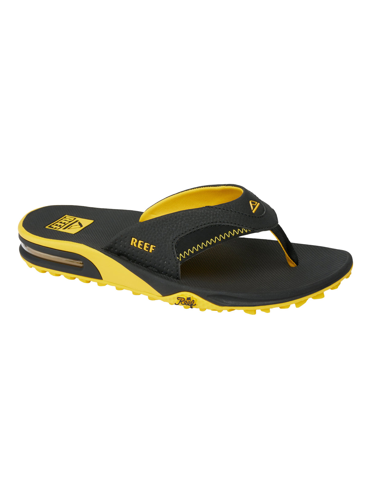 Reef Fanning Pregame Sandals in Black/Yellow