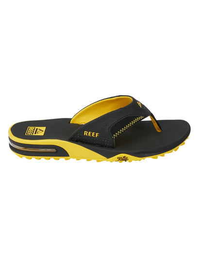 Reef Fanning Pregame Sandals in Black/Yellow