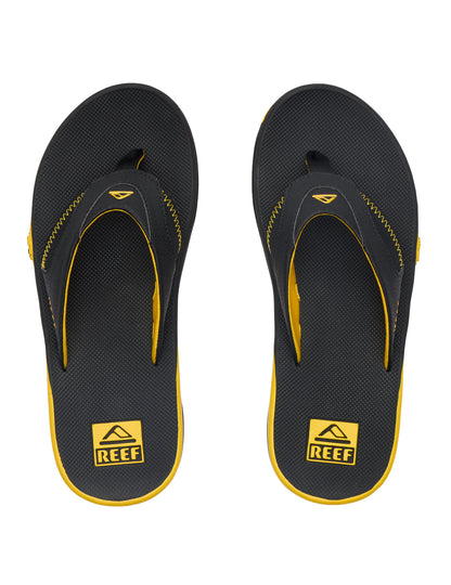 Reef Fanning Pregame Sandals in Black/Yellow